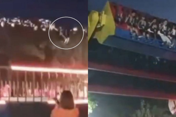 В Джизаке 17-летний парень упал с аттракциона — видео