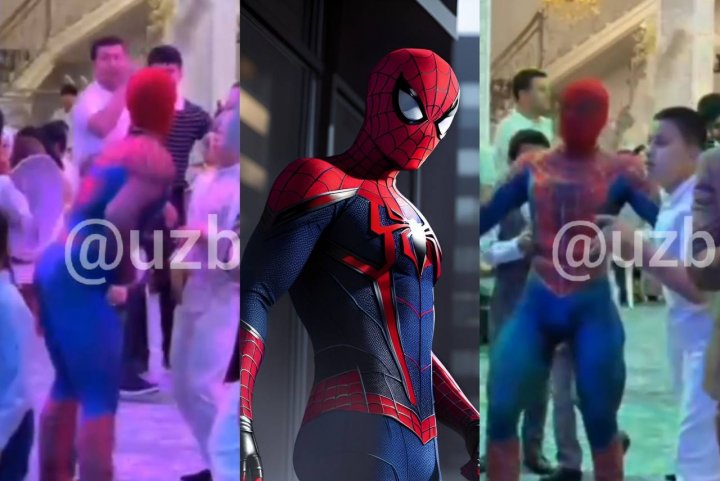 Человек-паук стал гостем на узбекской свадьбе — видео