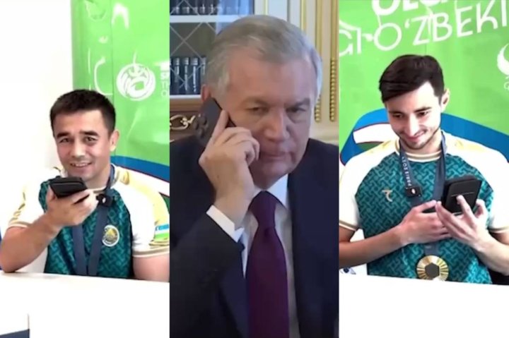 Шавкат Мирзиёев созвонился с Олимпийскими чемпионами — видео