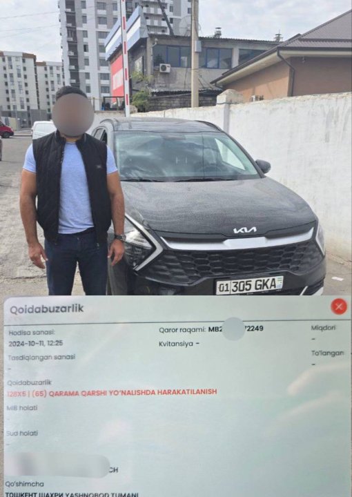 В Ташкенте наказали водителя автомобиля «KIA», который чуть не убил женщину - видео