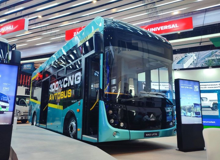 SamAuto представил перспективный автобус SAZ LF70 на Automechanika Tashkent