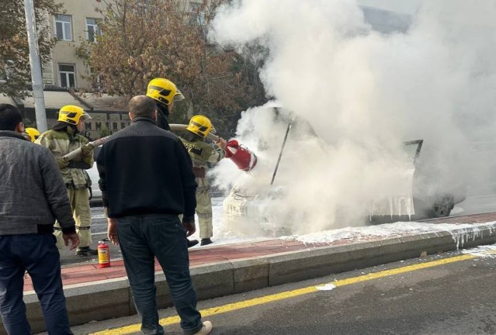 В Шайхантахурском районе загорелся автомобиль «Lacetti»