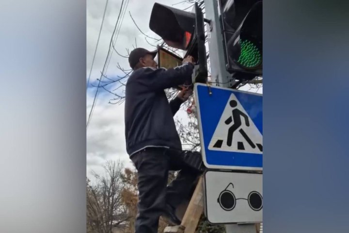 В Ташкенте установили звуковой светофор для слабовидящих и незрячих людей — видео