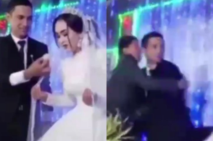 На узбекской свадьбе жених напал на невесту из-за шутки — видео