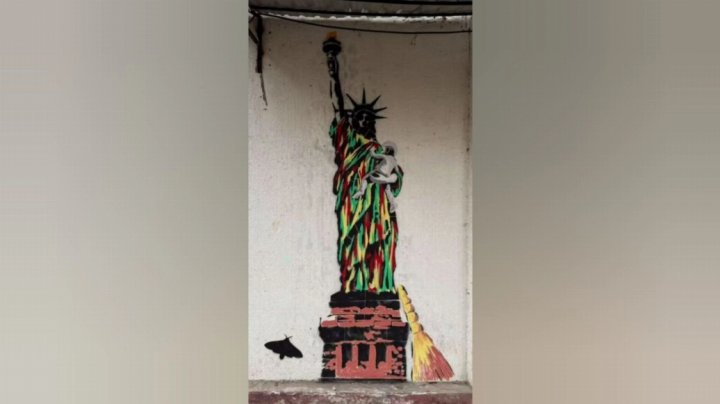 Уличный художник Inkuzart изобразил Статую Свободы в Ташкенте