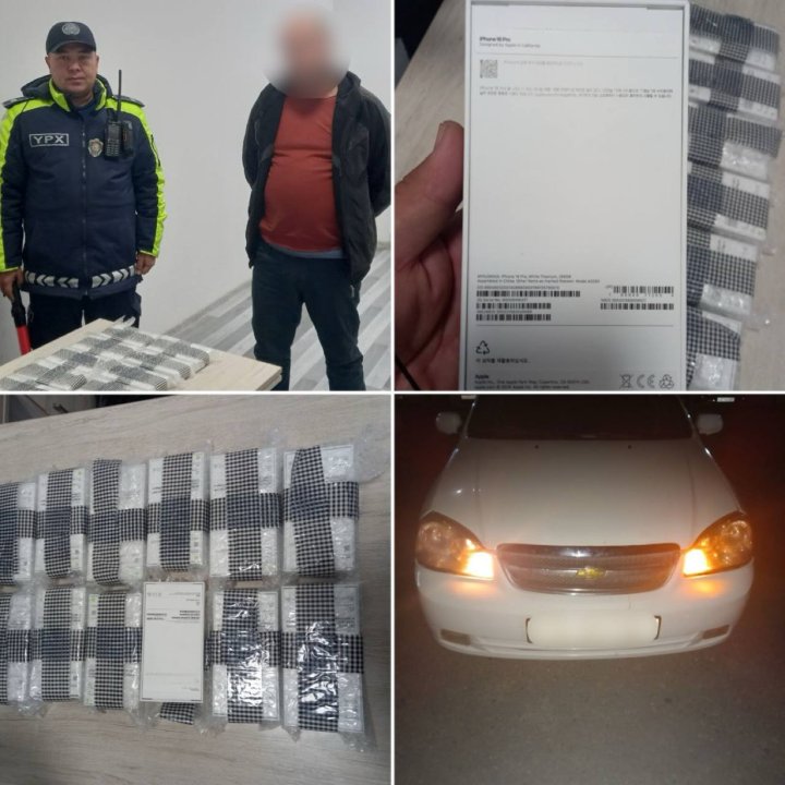В Намангане сотрудники ДПС пресекли перевозку контрабандных мобильных телефонов «iPhone 16 Pro»