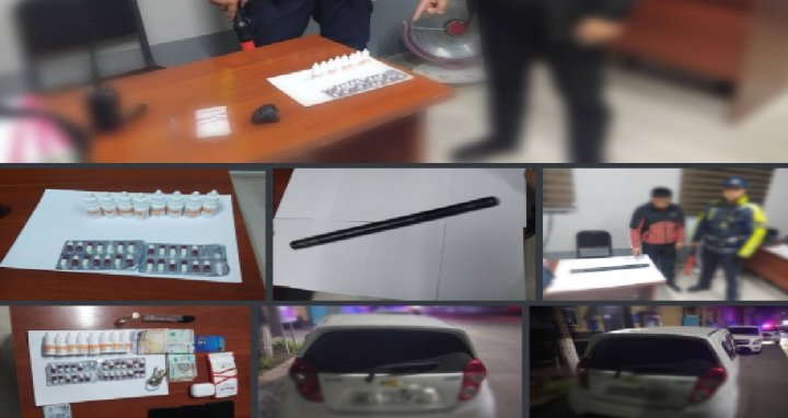 Сотрудники ДПС в Андижане выявили автомобиль «Spark», в котором перевозили несколько запрещённых предметов