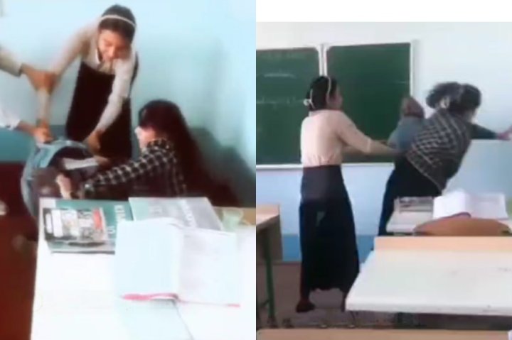 В Кашкадарье учитель алгебры подралась со школьницей — видео