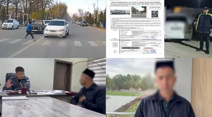 В Сурхандарье мужчина чуть не сбил мальчика на пешеходном переходе, он очень торопился - видео