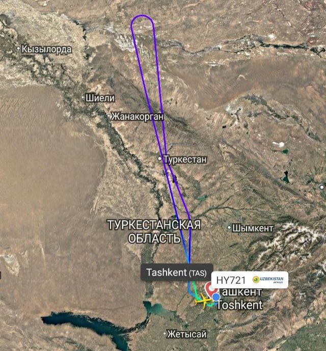 В Uzbekistan Airways назвали причину возврата в Ташкент самолёта авиарейса «Ташкент-Астана»