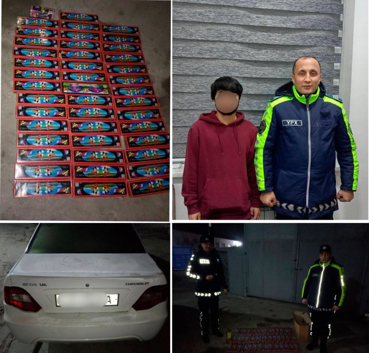 В Бектемирском районе сотрудники ДПС пресекли перевозку пиротехнических изделий