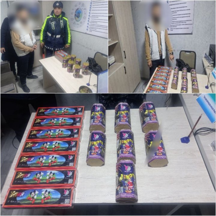 Сотрудники ДПС в Ахангаране пресекли перевозку более 4 тыс. единиц новогодней пиротехники