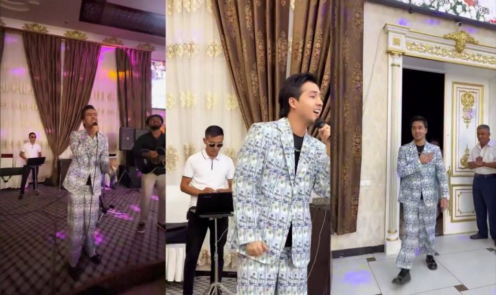 Узбекский певец появился на публике в долларовом костюме