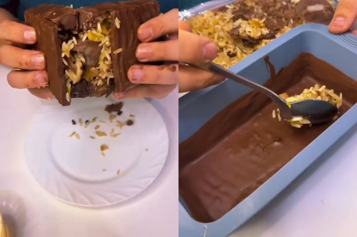 «Узбекская версия дубайского шоколада»: Блогер приготовил шоколад с начинкой из плова — видео
