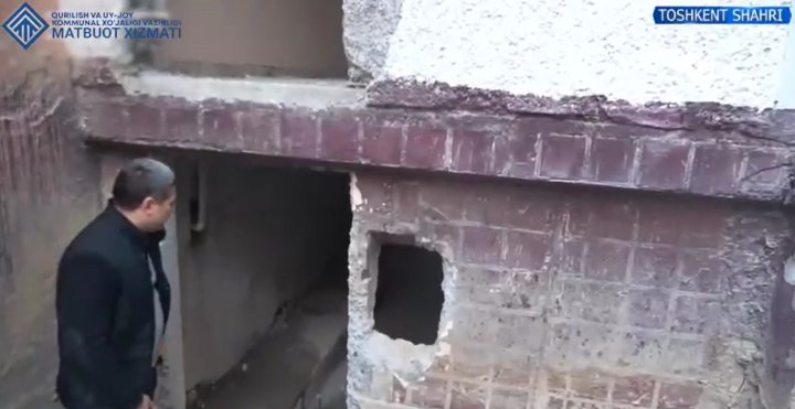 В Ташкенте гражданин повредил конструкцию многоквартирного дома, пытаясь завладеть подвалом - видео