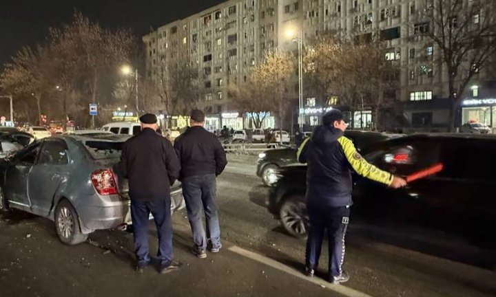 За несколько часов на одной из улиц Ташкента, в разных ДТП, разбили 4 автомобиля «Lacetti»