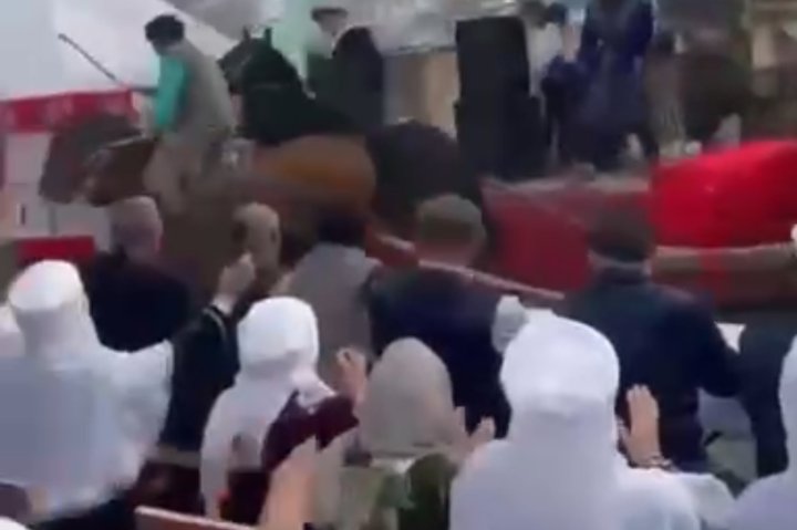 В соседней Узбекистану стране лошадь вызвала панику на праздновании Навруза, есть пострадавшие — видео