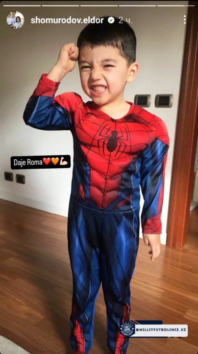 Узбекский футболист Элдор Шомуродов стал Человеком пауком ради сына