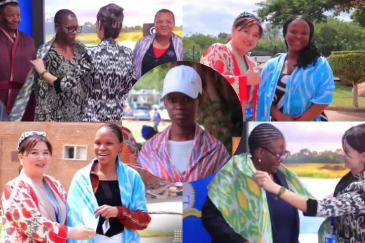 Жителей Африки одели в узбекские костюмы — видео