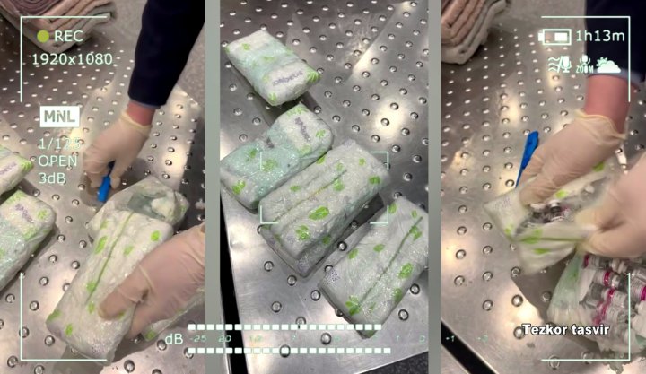В Ташкенте сотрудники таможни пресекли незаконный ввоз препарата, спрятанного в полотенца