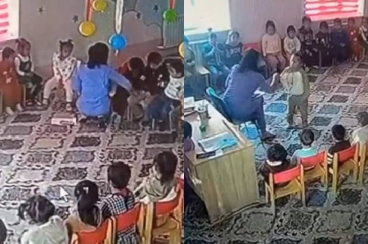 В одном из детских садов Самарканда воспитательница била и толкала детей — видео
