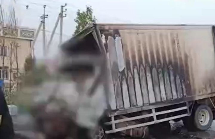 В Ташкенте два человека сгорели заживо в Isuzu — видео