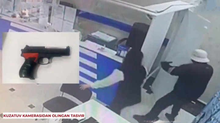 «Если сможете простить — простите»: ГУВД города Ташкента опубликовало видео ограбления банка с игрушечным пистолетом