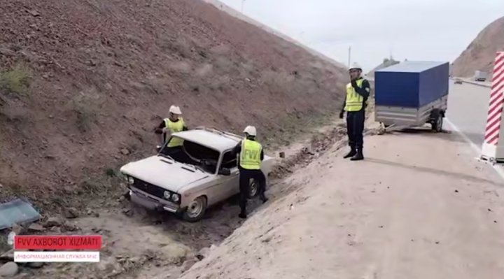 На перевале «Камчик» водитель автомобиля «ВАЗ-2106» не справился с управлением и съехал в кювет