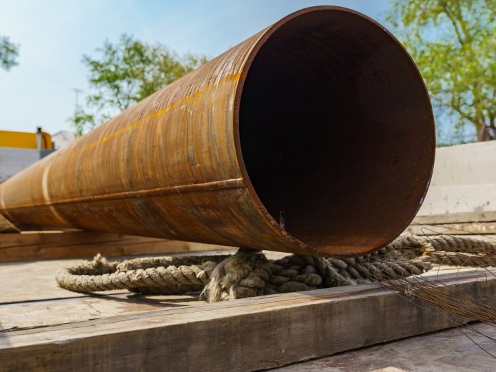 В Самарканде огромные трубы упали на Cobalt