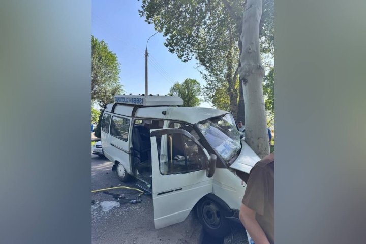 В Ташкенте маршрутка на полной скорости врезалась в дерево, есть пострадавшие — видео