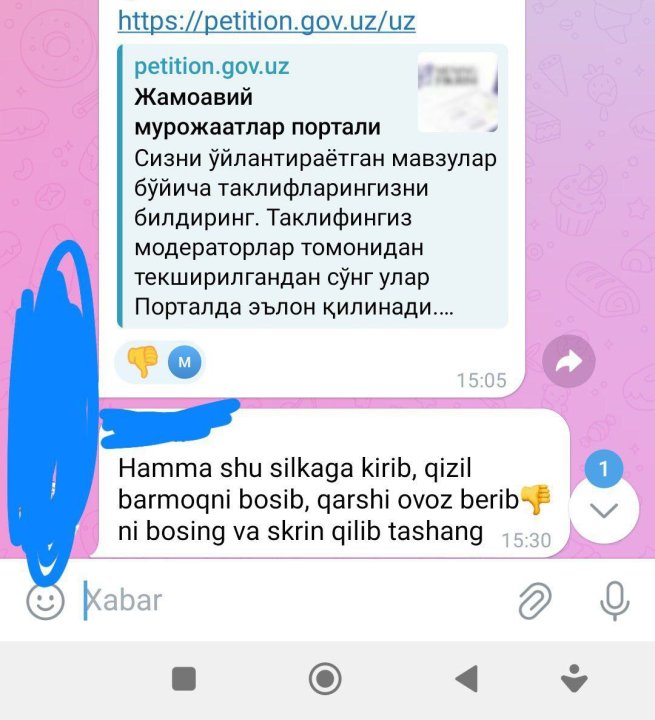 В Узбекистане учителей заставляют голосовать против петиции о СОЧах и СОРах, оставляя хвалебные комментарии