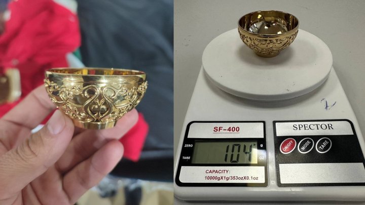Золотая чаша, золотая: Пассажир пытался вывезти из Ташкента чашу за 135 млн сумов