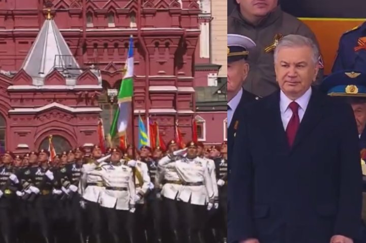 По Красной площади прошёл парадный расчёт Республики Узбекистан — видео