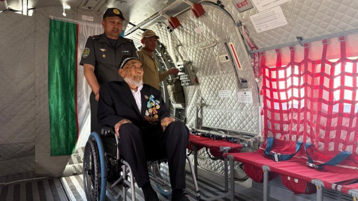 В Узбекистане 115-летний Ветеран войны впервые полетал на самолёте — видео