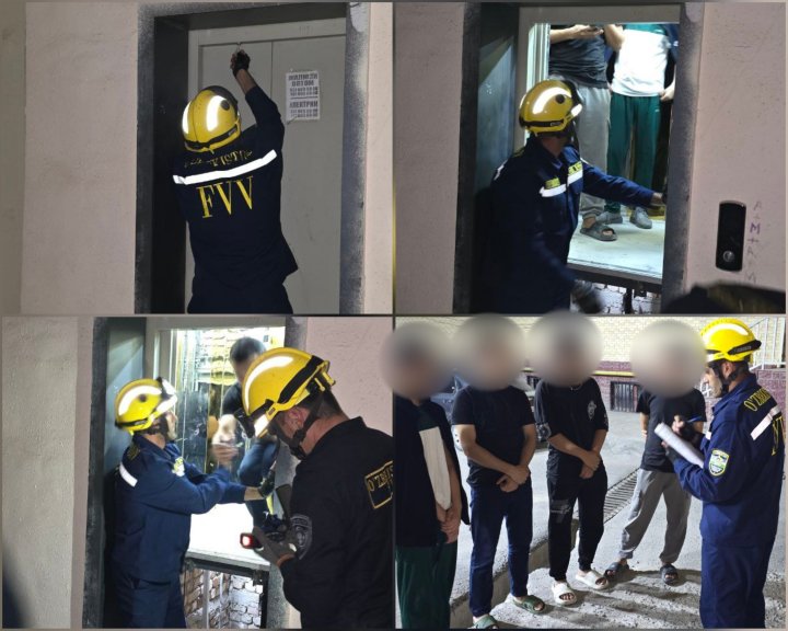 Ночью четверо мужчин застряли в лифте в Самарканде