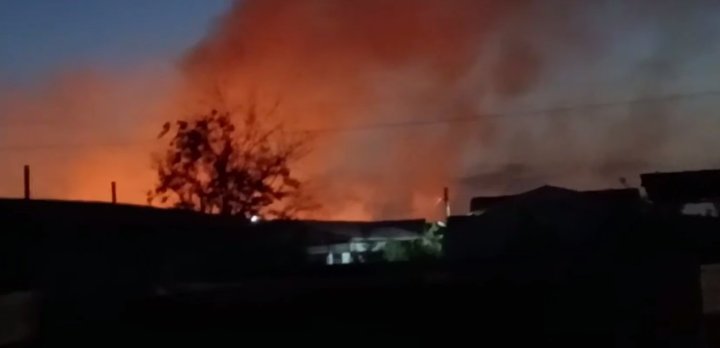 В Бектемирском районе произошёл пожар на открытой местности