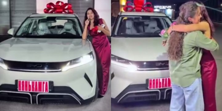 Узбекская блогерша подарила няне своих детей дорогое авто — видео
