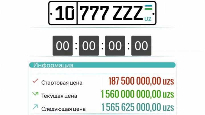Житель Ташкентской области купил автомобильный номер за невероятные деньги