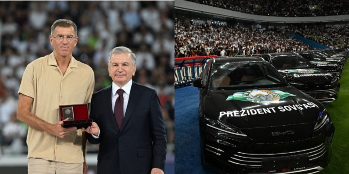 Экс-тренер сборной Узбекистана и один из игроков передарили полученные от президента авто