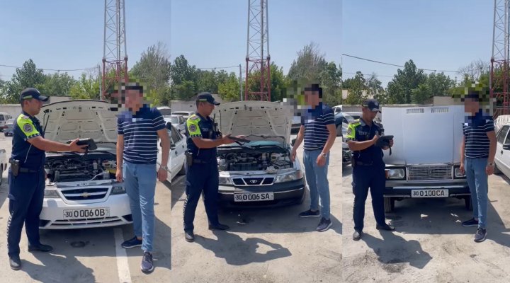 Сразу 3 автомобиля жителя Самарканда помещены на штрафную площадку