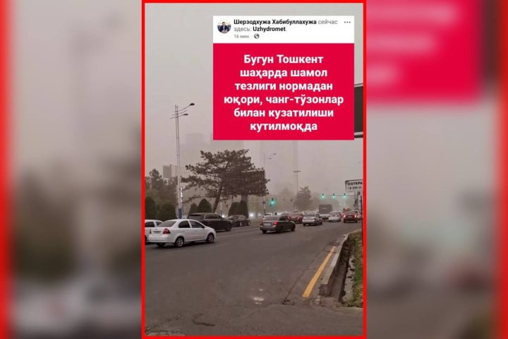 Сильный ветер и пыльные бури: В Ташкенте ожидается резкое ухудшение погоды