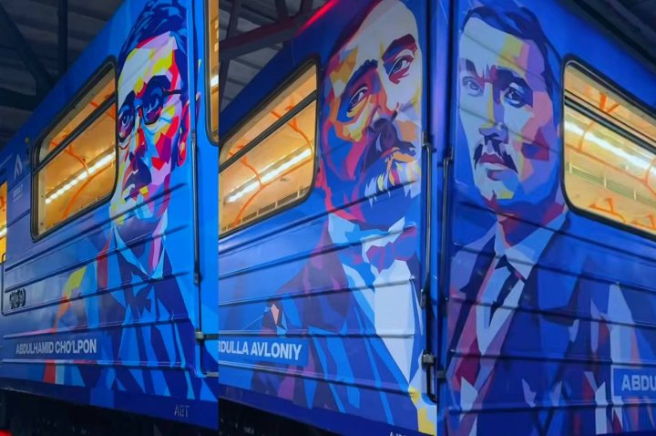 В Ташкентском метро появились вагоны с портретами джадидов — видео