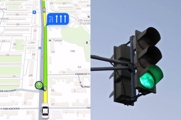 В Ташкенте навигаторы начали показывать сигналы светофоров в режиме реального времени — видео