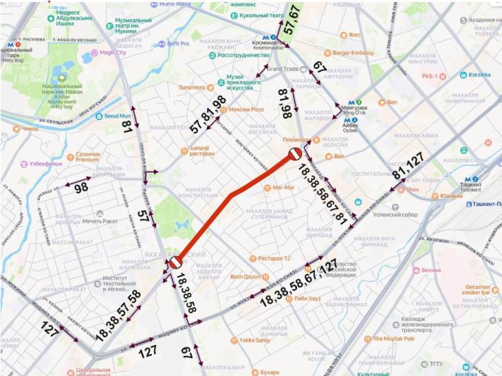 В Ташкенте на участке улицы Шота Руставели ограничили движение на три недели