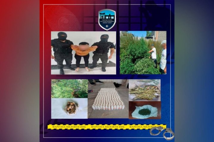 В Фергане из оборота изъяли более 5 кг наркотиков и сотни психотропных препаратов