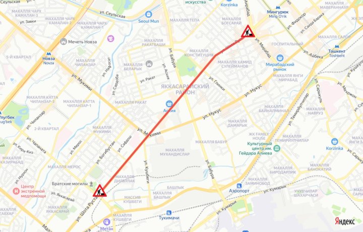 Улица Шота Руставели в Ташкенте будет закрыта до конца августа