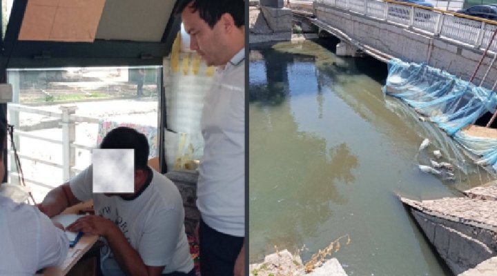 В Мирабадском районе наказали виновника загрязнения канала, протекающего рядом со стройкой