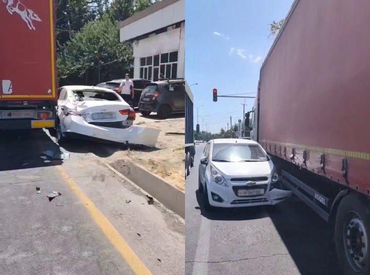 УБДД сообщили информацию по поводу массового ДТП в Ташкенте, где фура протаранила 10 автомобилей — видео