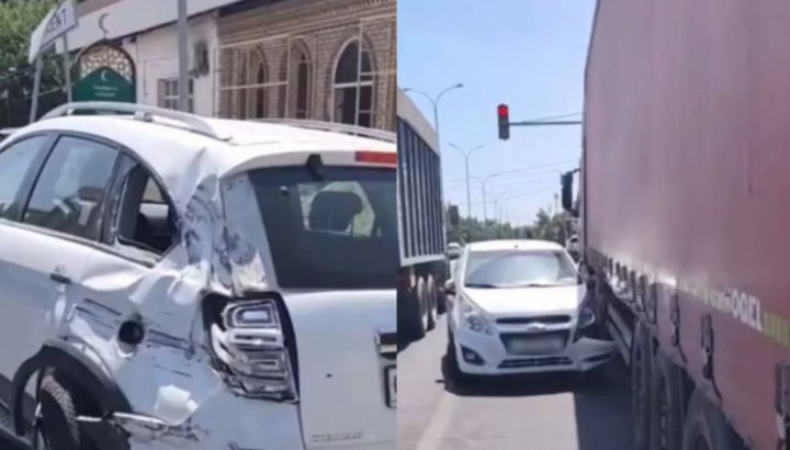 В Ташкенте произошло ДТП с участием 10 автомобилей — видео