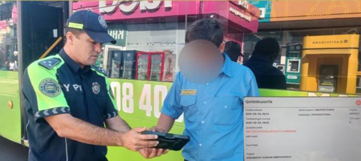 В Ташкенте наказали водителя автобуса, который чуть не сбил девушку на пешеходном переходе